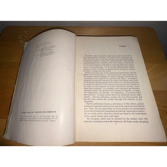 El Español Al Día Book One Hardcover Spanish Language Textbook 1956 Laurel Turk - Picture 9 of 16